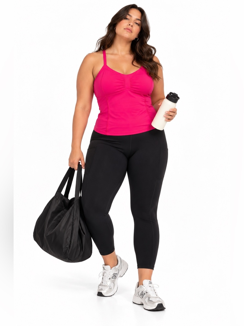 Roots Hot Pink Racerback Athletic Tank Built In Support – Size Large GUC